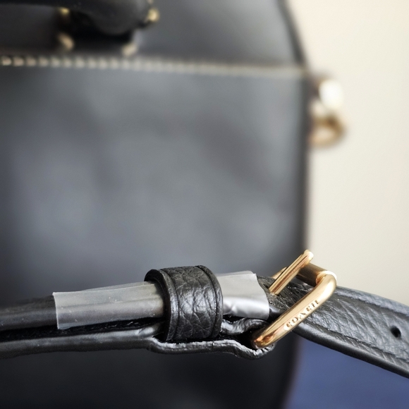 Dooney & Bourke Alto Small Shana Satchel Black Made in Italy + Coach Strap - Picture 4 of 16